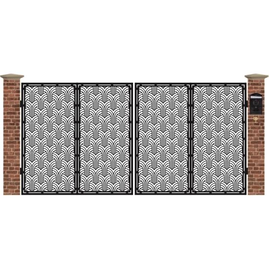 Poarta acces auto mare din tabla debitata cu plasma TOMIS 3884x1940 mm