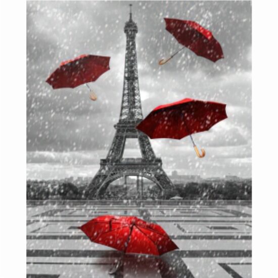 Piesa decorativa Viola Umbrella Red 3199, tip decor, 50x60 cm, rosu