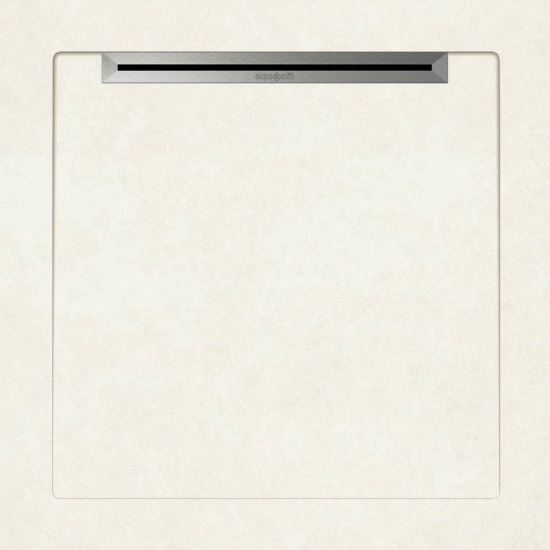 Cadita de dus AquaNit Slope Arc, 90x90 cm, Alb + sifon din inox