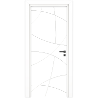 Usa interior, plina VarioDor Alize VDA100 80 Alb Lacuit, stanga, alb
