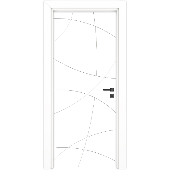 Usa interior, plina VarioDor Alize VDA100 80 Alb Lacuit, stanga, alb