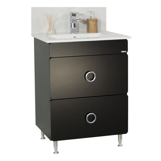 Set Baza seria 780-60cm Negru sertar 18692 cu Lavoar