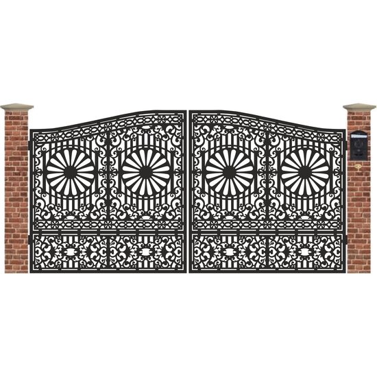 Poarta access auto mare din tabla debitata cu plasma MAX NOBLE ARCADE 4000 x 2040 mm
