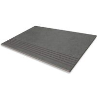 Treapta pentru scari gresie Tanum, model ciment, 6806-0047, 60 x 30 cm, culoare antracit, finisaj mat