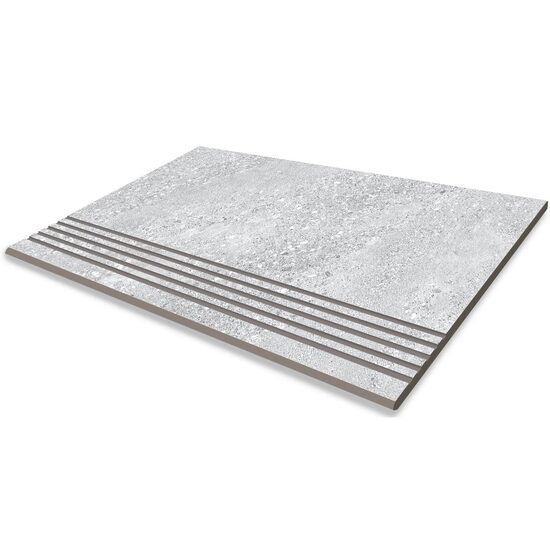 Treapta pentru scari gresie Piedra, model piatra, 6806-0040, 60 x 30 cm, culoare gri, finisaj mat