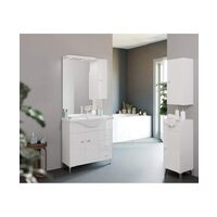 Set Baza 2u + 2s, Lavoar 85 cu Oglinda cu Dulapior DR iluminat led 4112 + 4124d