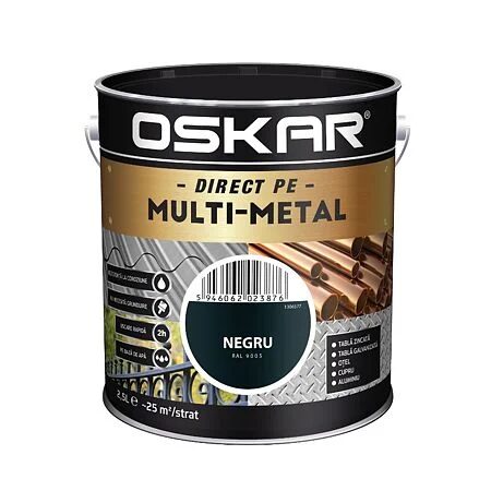 Email multimetal Negru RAL 9005 2.5 L Oskar