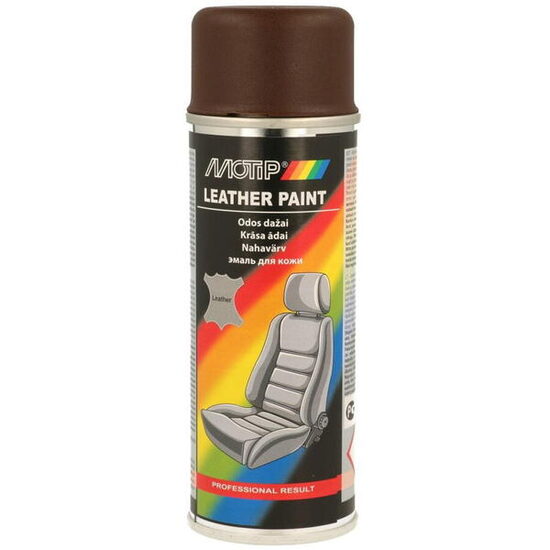 Vopsea spray pentru piele Motip Leather, maro RAL801 200 ml, cod 04238BS
