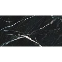 Faianta rectificata 4941 Vertus Black 30x60 cm, model marmura, culoare neagra