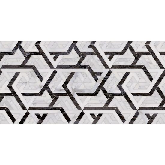 Piesa decorativa rectificata Altissimo Geometric White 4946, tip geometric, 30x60 cm, culoare alb, finisaj lucios