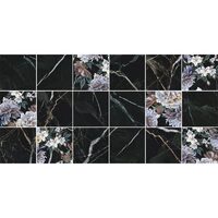Piesa decorativa rectificata Vertus Square Black 4945, tip decor, 30x60 cm, culoare negru, finisaj lucios