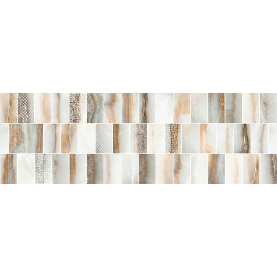 Piesa decorativa Goldie Mix White 4994, tip marmura, 24.4x74.4 cm, culoare alb, finisaj lucios