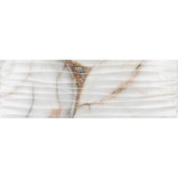 Faianta rectificata Goldie Onda White 4992, tip marmura, 24.4x74.4 cm, culoare alb, finisaj lucios
