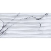 Faianta rectificata Statuario Waves White 4940, tip marmura, 30x60 cm, culoare alb