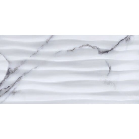 Faianta rectificata Statuario Waves White 4940, tip marmura, 30x60 cm, culoare alb