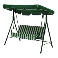 Balansoar verde cu alb 3 persoane cu copertina LIVIA GREEN