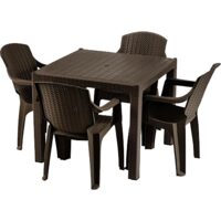 Set masa im ratan cu 4 scaune wenge