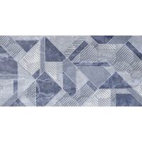 Piesa decorativa Delice Geometric Blue 4981, tip marmura, 30x60 cm, culoare albastru, finisaj lucios