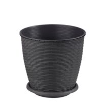 Ghiveci ratan wenge cu farfurie 6L