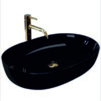 Lavoar pentru blat, ceramic Rea Cleo Black Aiax, 410x605x140 mm, finisaj mat, REA-U6625