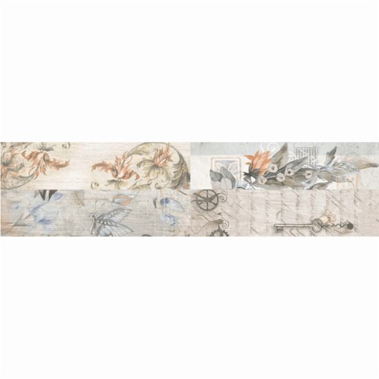 Piesa decorativa Acacia Decor Time 9838, tip lemn, 15.5x60.5 cm, gri deschis