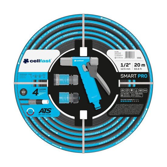 Set furtun de gradina smart pro ats cu 4 straturi, 1/2", 20 m si accesorii 13-490