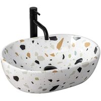 Lavoar pentru blat, ceramic Rea Amelia Terazzo, 480 x 345 x 135 mm, REA-U6593