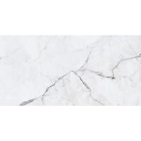 Gresie Santorini White model marmura, 60x120cm, culoare alba, finisaj lucios