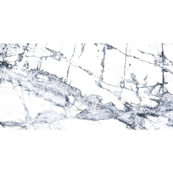 Gresie Invisible Gray model marmura, 60x120 cm, culoare gri, finisaj lucios