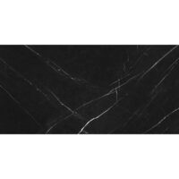 Gresie Nat Black Marble, model marmura, 60x120 cm, finisaj mat, culoare neagra