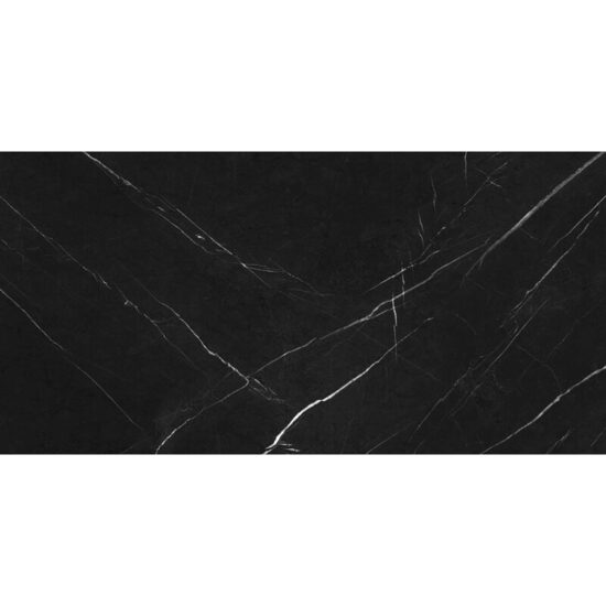 Gresie Nat Black Marble, model marmura, 60x120 cm, finisaj mat, culoare neagra