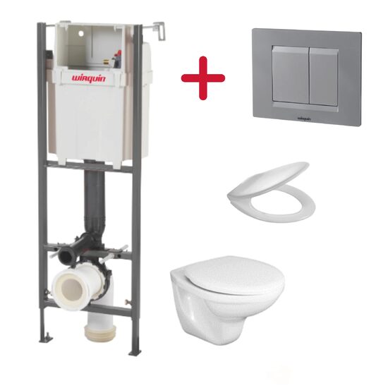 Set rezervor incastrat lineo + placa + WC + capac 55950003