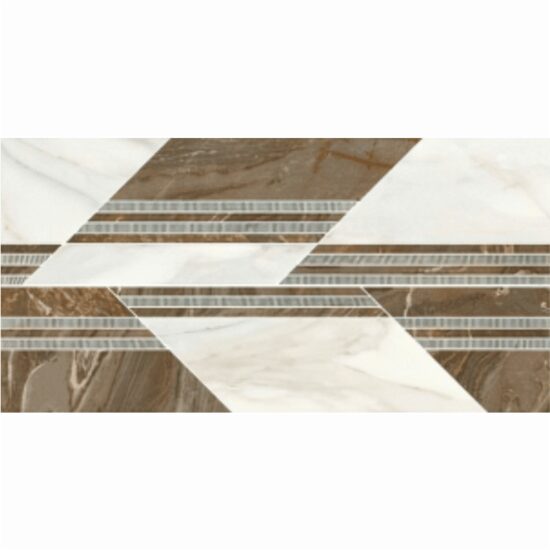 Piesa decorativa rectificata Essenza Geometric Cream 3274, tip marmura, 30x60 cm, crem