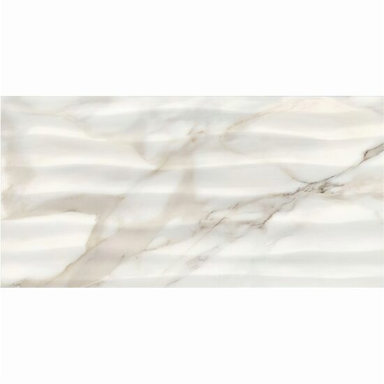 Faianta Rectificata Essenza Waves Cream 4954, tip marmura, 30x60 cm, crem