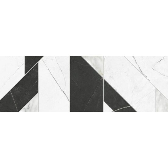 Faianta rectificata tip marmura, model geometric Vernazza Regio, 30x90 cm, finisaj mat