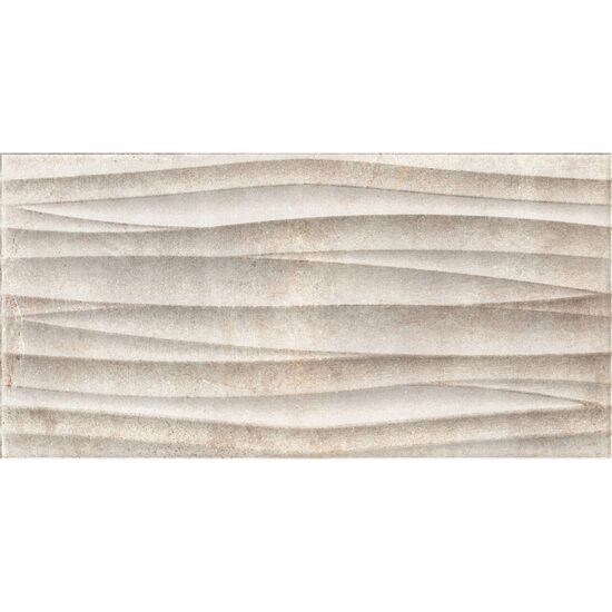 Faianta Kalina Olas Beige, model valuri 3d, 25x50 cm, bej, finisaj mat