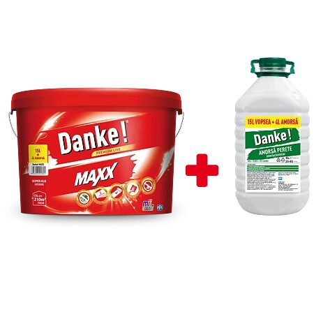 Vopsea lavabila interior Alb Maxx 15 L Danke + Amorsa 4 L