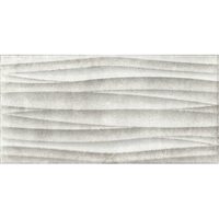 Faianta Kalina Olas Gris, model valuri 3d, 25x50 cm, gri, finisaj mat