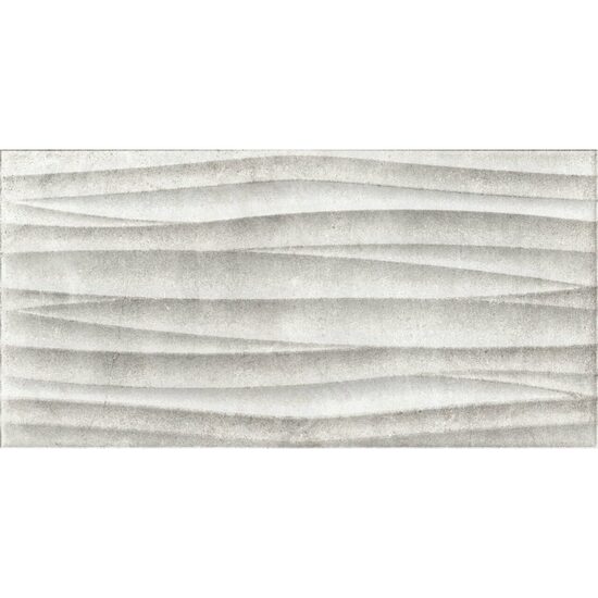 Faianta Kalina Olas Gris, model valuri 3d, 25x50 cm, gri, finisaj mat