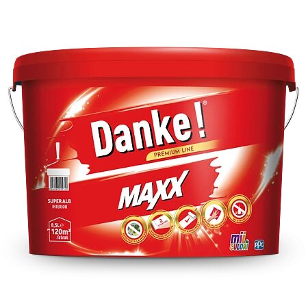 Vopsea lavabila interior Alb Maxx 8.5 L Danke