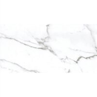 Gresie Quarry White 6372, model decor, 60x120 cm, alb, finisaj lucios