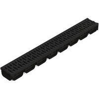 Kit de rigolă pentru drenaj Easy 2, din polipropilenă, LN100 HEXT.70 grătar pp negru A15 1000 × 125 × 70