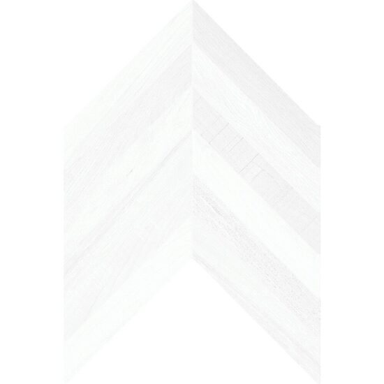 Gresie portelanata tip parchet Nordik White Fishbone 40x60 cm, alb, cod 941301