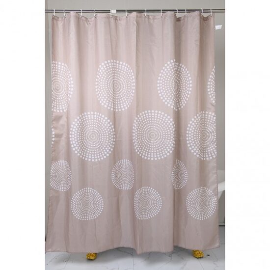Perdea dus 180x200cm, model cercuri, maro