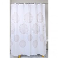Perdea dus 180x200cm, model cercuri, alb
