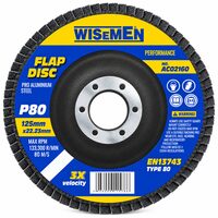 Disc abraziv frontal pentru slefuire, 125 x 22 mm, granulatie P80