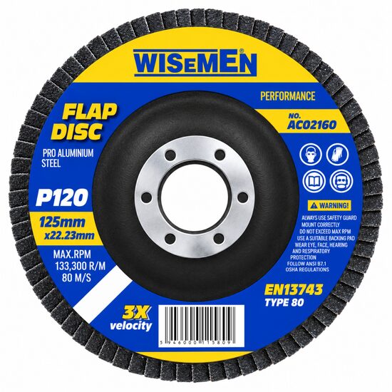 Disc abraziv frontal pentru slefuire, 125 x 22 mm, granulatie P120