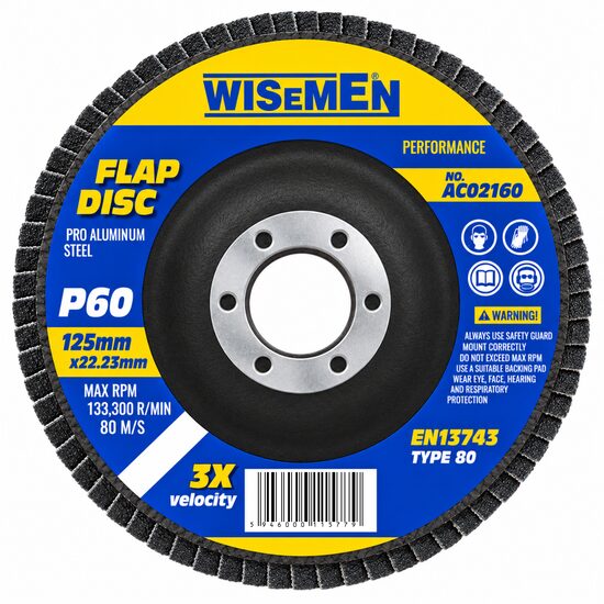 Disc abraziv frontal pentru slefuire, 125 x 22 mm, granulatie P60
