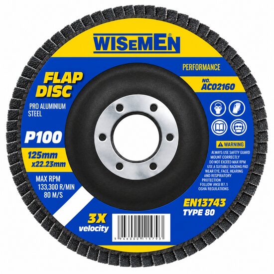 Disc abraziv frontal pentru slefuire, 125 x 22 mm, granulatie P100