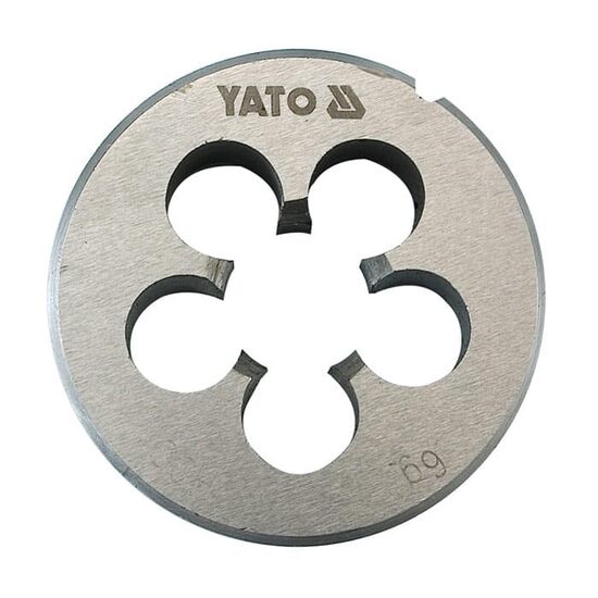 Filieră circulară pentru filet exterior metric YATO YT-2969, M12 × 1,75 mm, oțel rapid HSS M2, Ø38 × 14 mm, DIN 223
